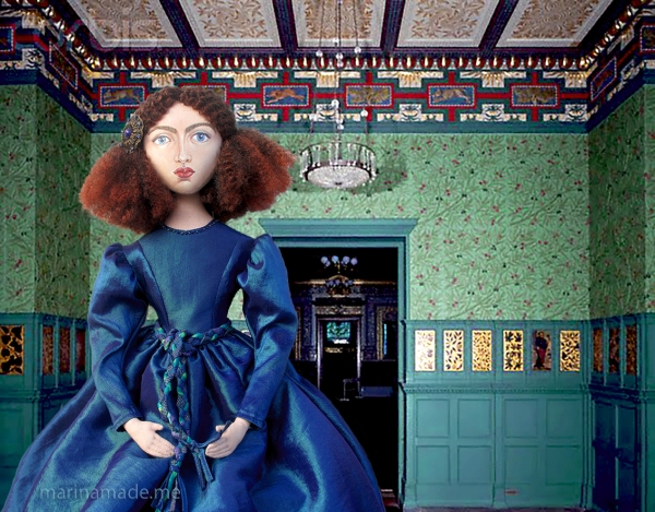 Jane Morris muse, Rossetti's lover. Art muse by Marina Elphick, UK artist.