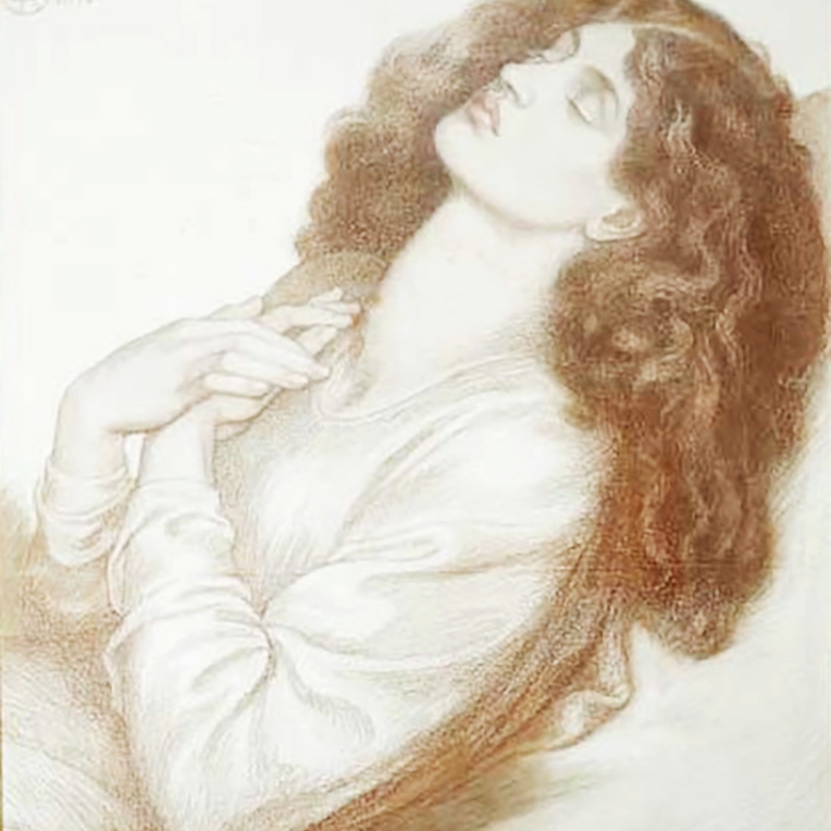 Drawing of Jane Morris by Dante Gabriel Rossetti 1871. Reference for Marina's Muses.