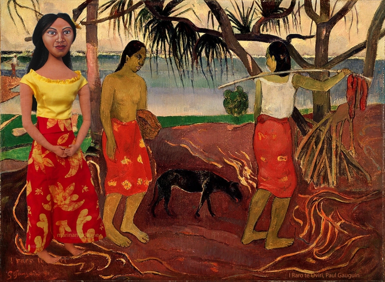 Teha'mana, Gauguin's muse in painting of fisherwomen.