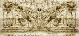 Vitruvian Man 1490, from a sketchbook by da Vinci.
