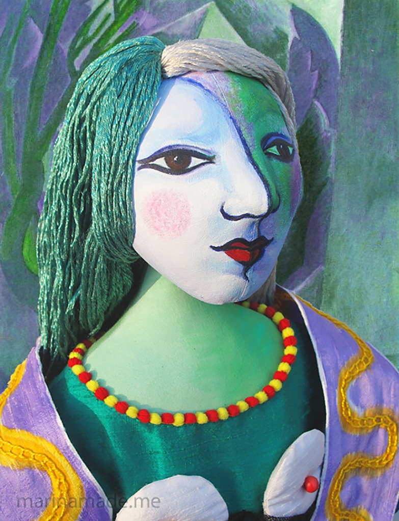 Marie-Thérèse muse made by artist, Marina Elphick. Marina's Muses. Picasso's muse and lover, Marie-Thérèse.