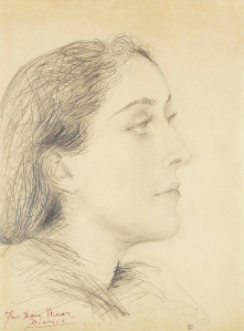 Pencil drawing of Dora Maar ,by Picasso, 1950.