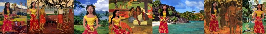 Gauguin's muse and Tahitian wife Teha'mana, is re-interpreted in soft sculpted form by Marina Elphick. Unique handmade Art muses, original art works by Marina Elphick UK