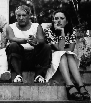 Pablo Picasso and Dora Maar photographed by Man Ray in 1937.
