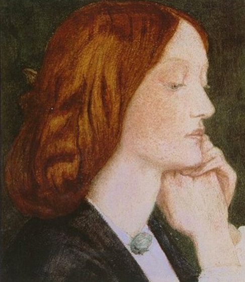 Elizabeth Siddal, 1854 watercolour by Dante Gabriel Rossetti.