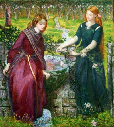 Dante's Vision of Rachel and Leah, Rossetti 1855. Lizzie is seen on the left as Rachel.