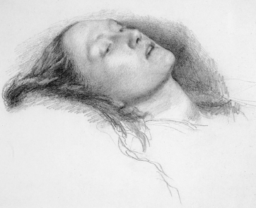 Study For Ophelia, pencil, John Everett Millais. Marina's Muses