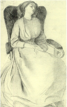 Drawing of Lizzie Siddal, date unknown.