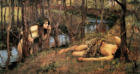 "Hylas with a Nymph" by John William Waterhouse, 1893.