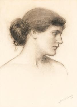 Head Study for "A Tale from the Decameron",1915 by J.W. Waterhouse.