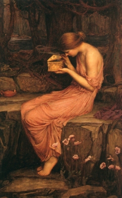"Psyche Opening the Golden Box",1903 by John William Waterhouse. The model is believed to have been Gwendoline Gunn.