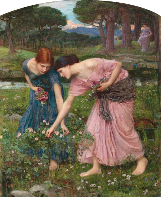 "Gather Ye Rosebuds While Ye May",1909, J.W. Waterhouse.