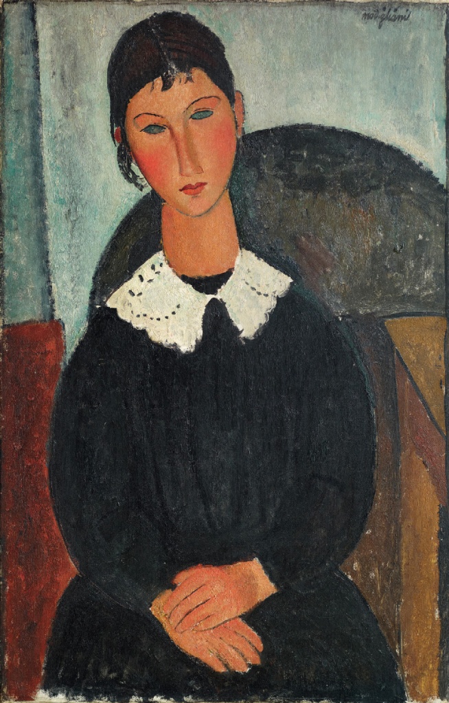 Amedeo Modigliani, Elvire with white collar 1917