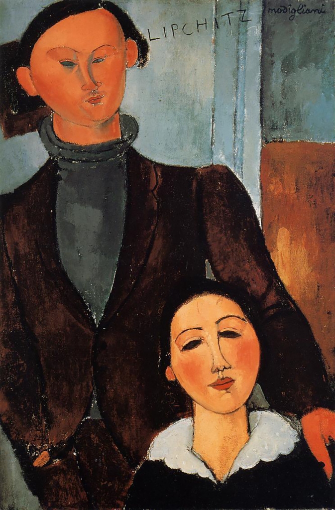Jacques and Berthe Lipchitz 1916, a portrait by Modigliani.