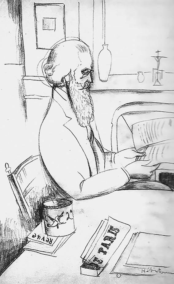 Man in cafe, drawing by Jeanne Hébuterne.