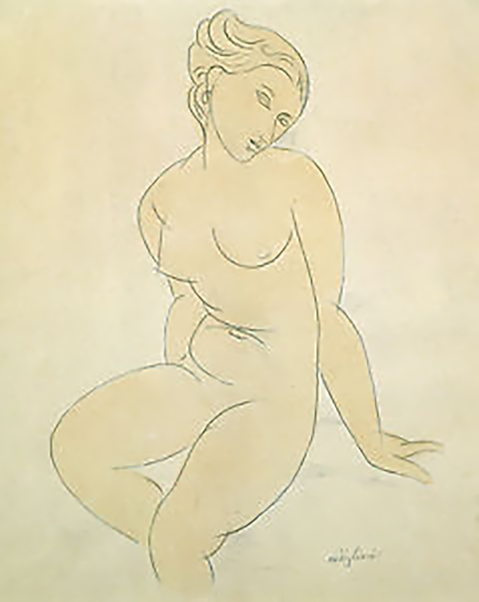 Life drawing sketch, Modigliani