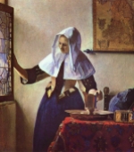 Young Woman with a Water Pitcher, Vermeer 1662.