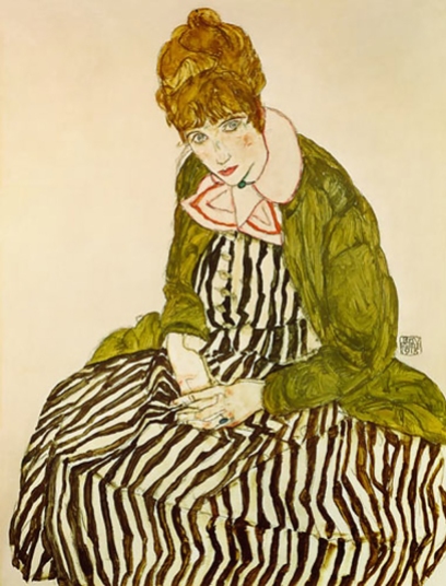 Edith Harms, soon to be Edith Schiele, painted by Egon Schiele in 1915.