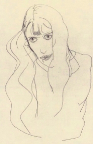 Egon Schiele , pencil drawing, Wally Neuzil, 1913.