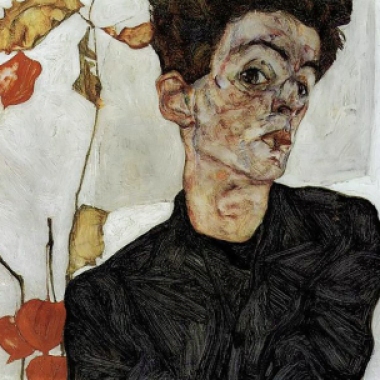 Egon Schiele, 'Self-Portrait with Physalis' 1912.