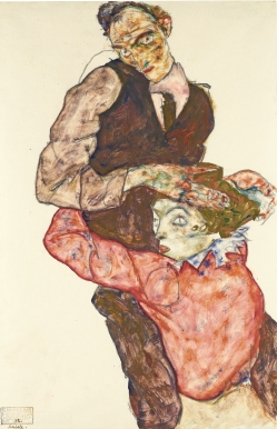 'The Lovers' 1914, by Egon Schiele, pencil and watercolour.