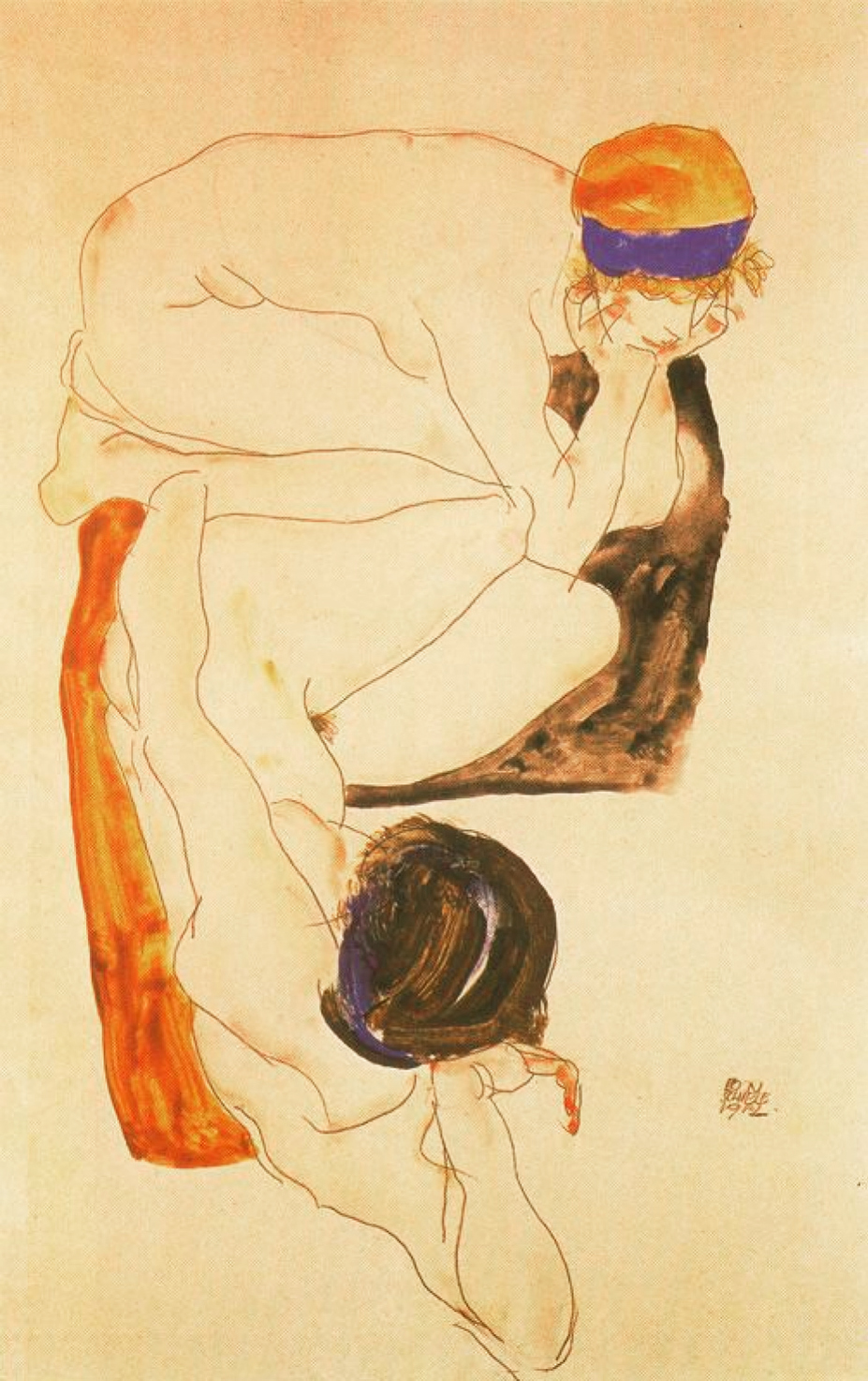 Egon Schiele, Two Female Nudes, 1912