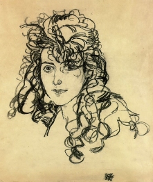 Madame Sohn, charcoal drawing, 1918 by Egon Schiele.