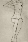 Seated nude, pencil 1910, Egon Schiele.