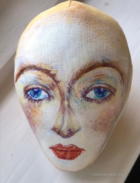 Head of Wally Neuzil, designed, sculpted and painted by Marina Elphick.