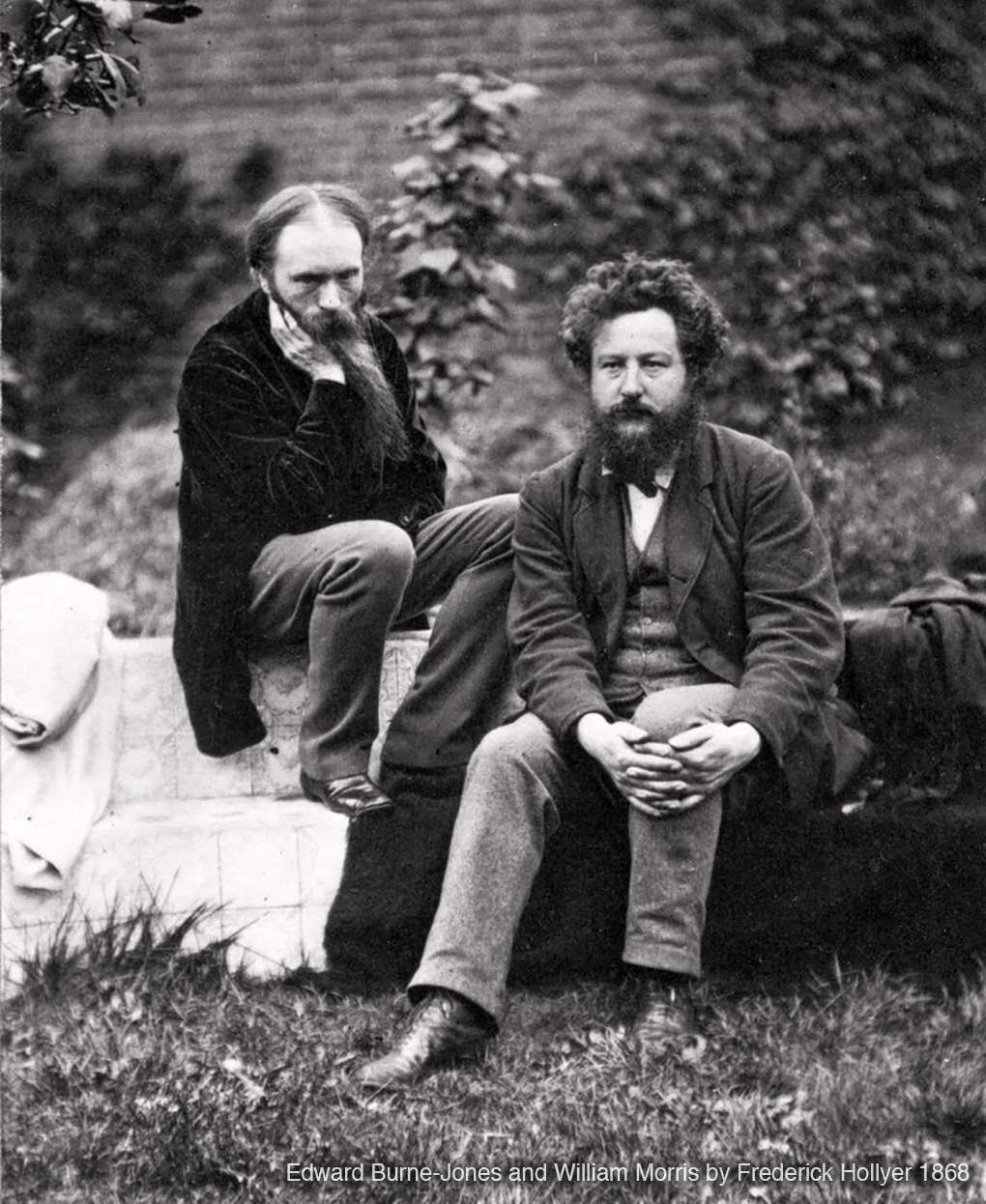 Edward Burne-Jones and William Morris, photograph by Frederick Hollyer in 1868.