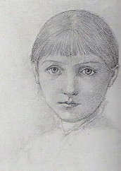 Drawing of Margaret as a young girl, by Edward Burne-Jones.