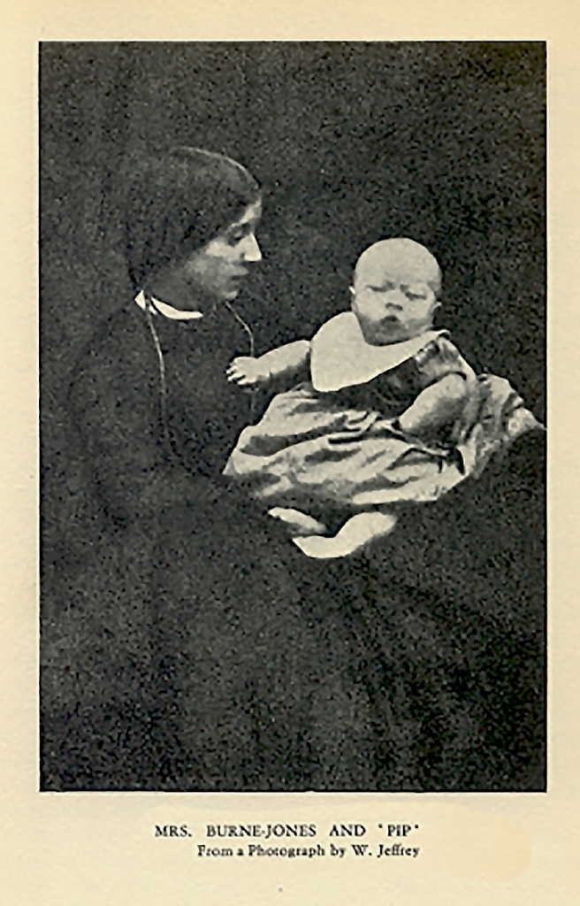 Georgiana Burne-Jones with her first child, "Pip", photographed by W. Jeffrey.