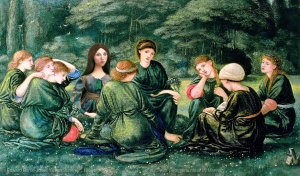 Georgiana muse sitting with sisters and friends in "Green summer", by Edward Burne-Jones. Sisterhood. Georgiana Burne-Jones muse designed, sculpted, modelled and painted by Marina ElphickGeorgiana Burne-Jones muse designed, sculpted, modelled and painted by Marina Elphick. Marina's muses at marinamade.me
