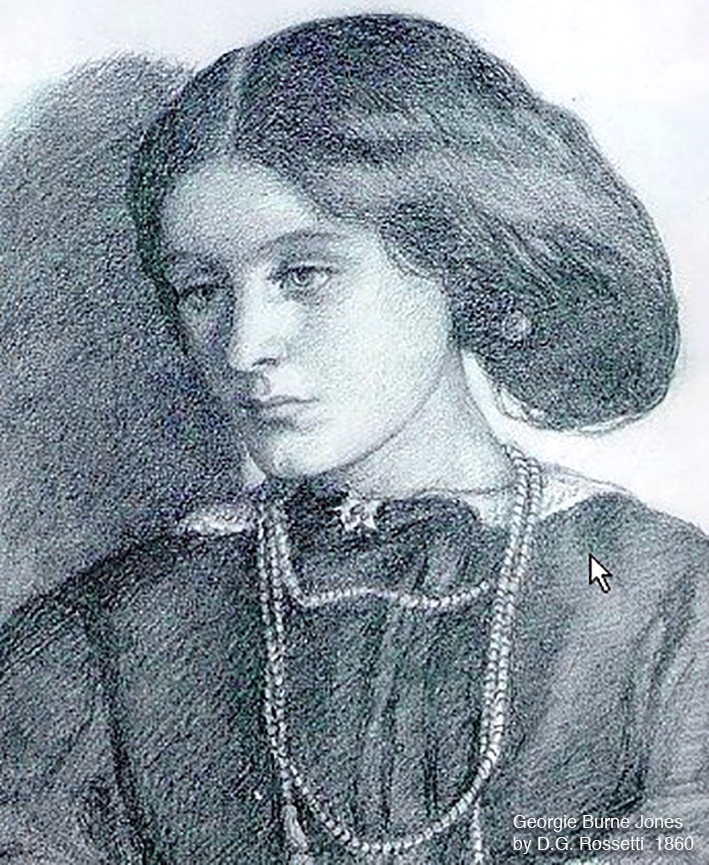 Georgiana Burne-Jones portrayed by Dante Gabriel Rossetti 1860, the year she was married to Edward .