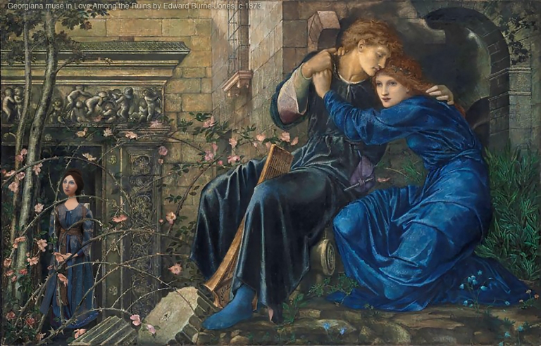 Georgiana muse set in,"Love Among The Ruins", by Edward Burne-Jones.Georgiana Burne-Jones muse designed, sculpted, modelled and painted by Marina Elphick.Georgiana Burne-Jones muse designed, sculpted, modelled and painted by Marina Elphick. Marina's muses at marinamade.me