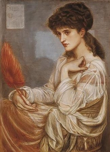 A portrait of Maria Zambaco, which was a study for 'Nimue' in 'The beguilling of Merlin', by Edward Burne-Jones.