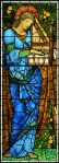 'Saint Cecilia' stained glass designed by Edward Burne-Jones.