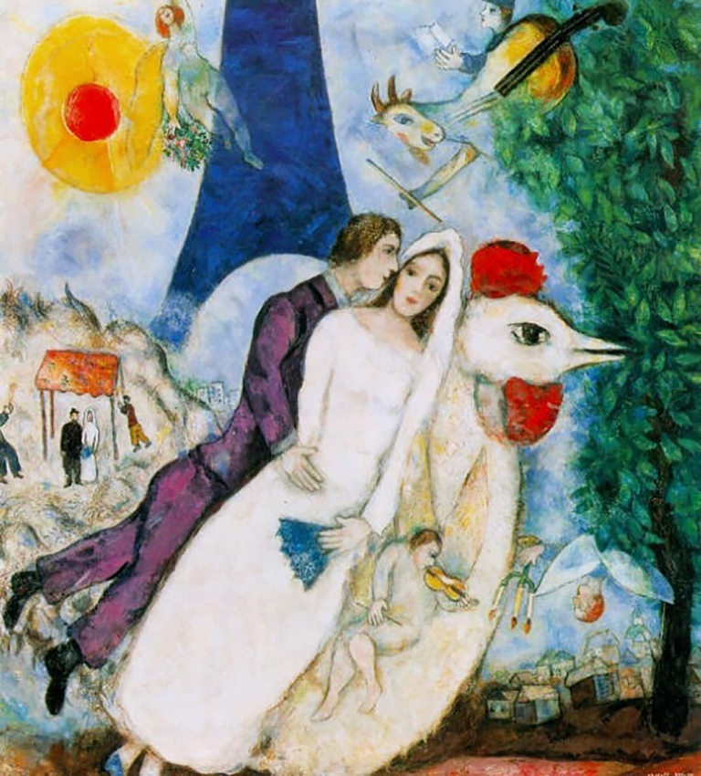 'Bride and Groom of The Eiffel Tower', 1938, Marc Chagall.