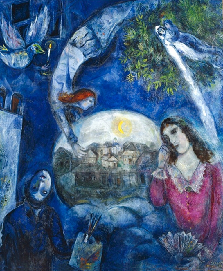 'Around Her', by Marc Chagall, 1945. Bella Rosenfeld, Bella Chagall.