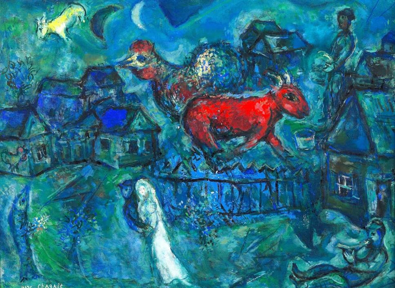 'Maries au Village', Marc Chagall. Bella Rosenfeld, Bella Chagall.