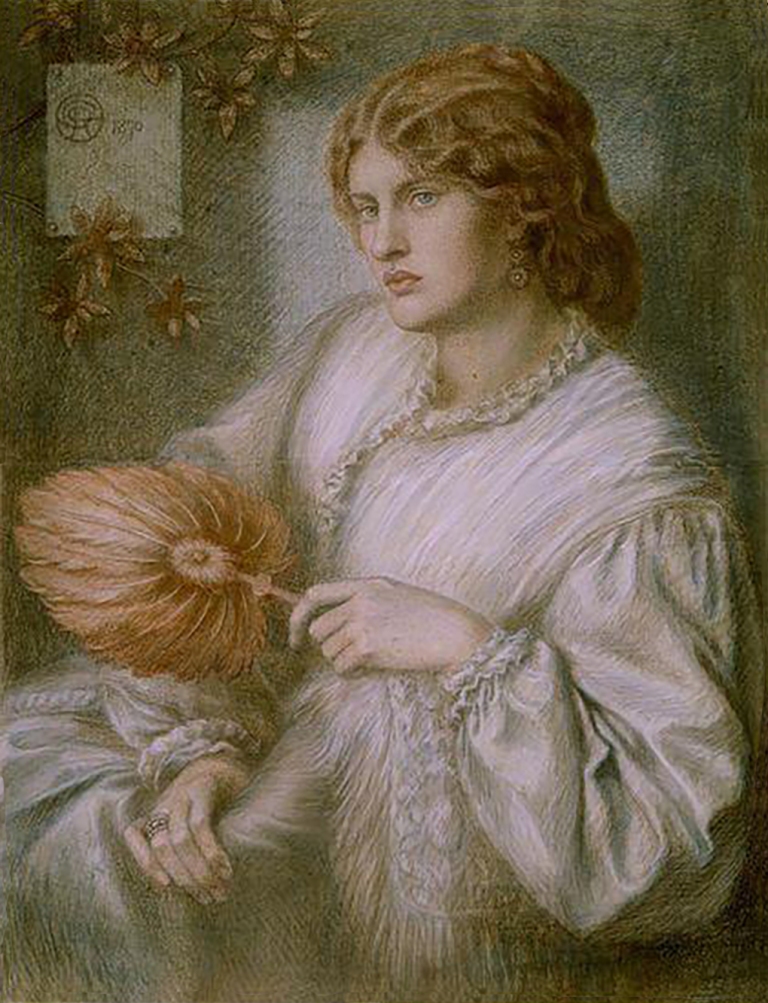 Fanny Cornforth with feather fan.