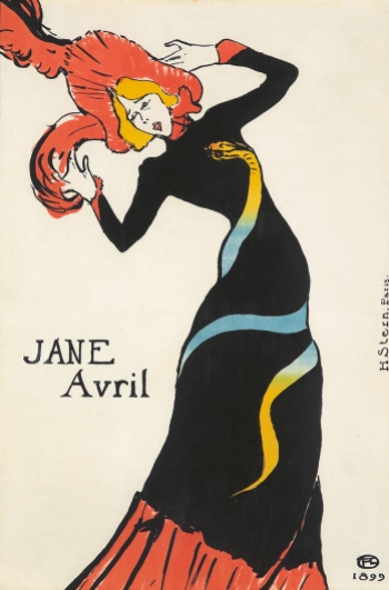 Poster design for Jane Avril, by Henri de Toulouse-Lautrec, 1899.