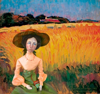 Muse in Cornfield at Carantec, France 1905, painting by Alexej von Jawlensky.